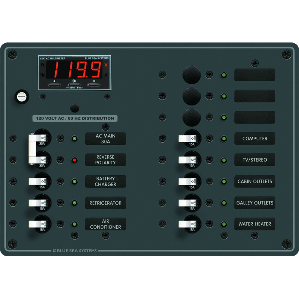 BLUE SEA 8407 BREAKER PANEL AC 13 POS MAIN