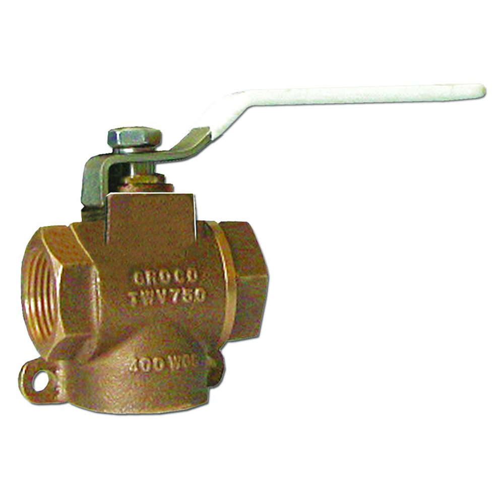 GROCO 3-WAY VALVE 1 1/2″ NPT PORTS
