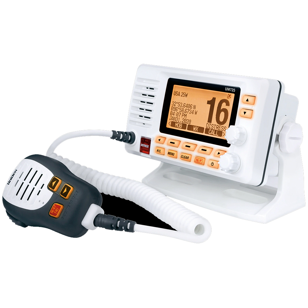 UNIDEN UM725 WHITE FIXED MOUNT MARINE VHF RADIO